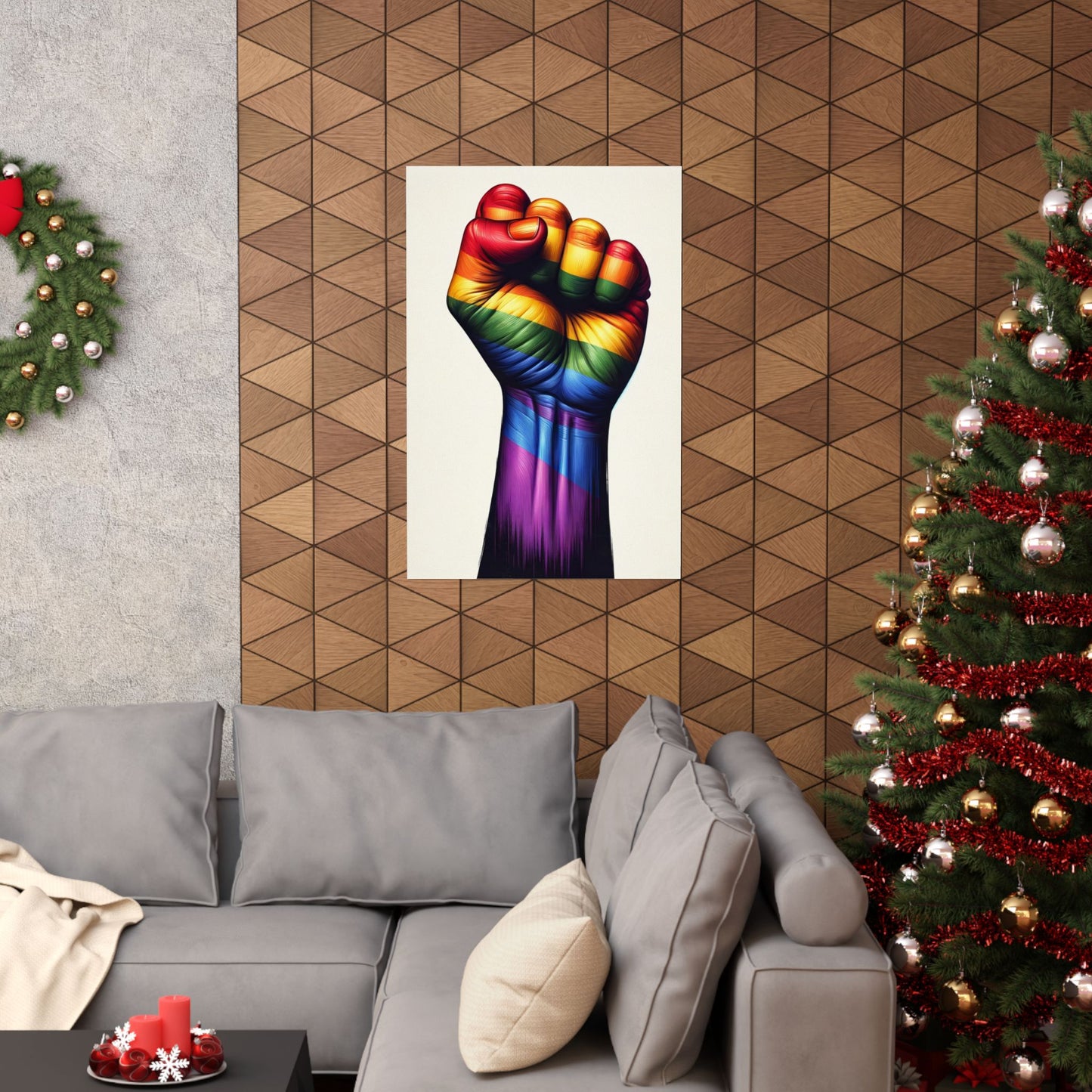 Pride Fist Poster | LGBTQ+ Empowerment & Unity Wall Art | Museum-Grade Print