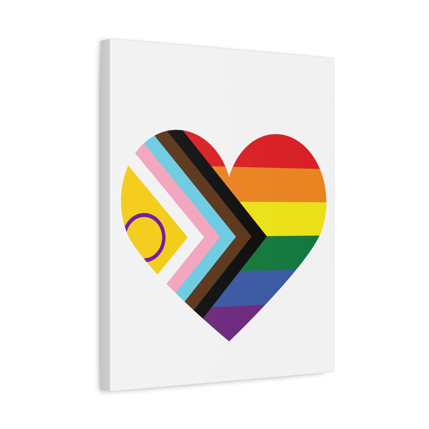 Progress Pride Heart Canvas | LGBTQ+ Wall Art & Home Decor