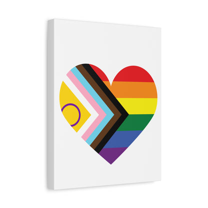 Progress Pride Heart Canvas | LGBTQ+ Wall Art & Home Decor