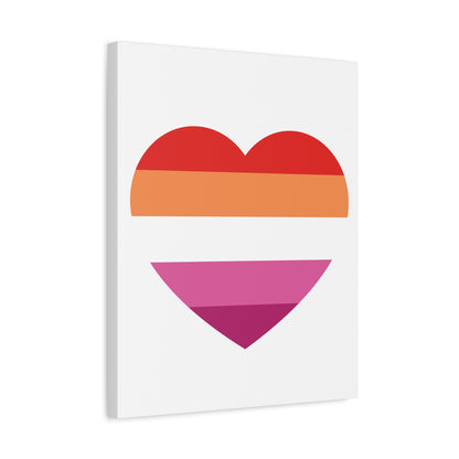 Lesbian Pride Heart - Canvas Wall Art