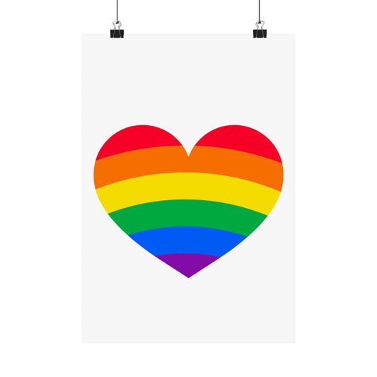 Rainbow Pride Heart Poster | LGBTQ+ Wall Art for Home & Office