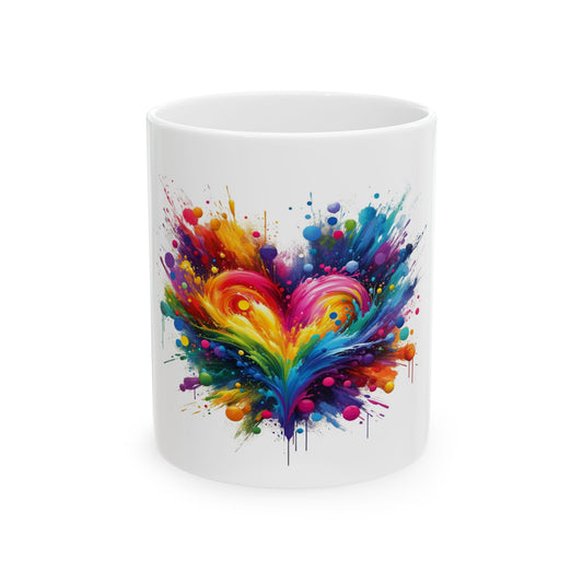 Ceramic Mug (Rainbow Heart)