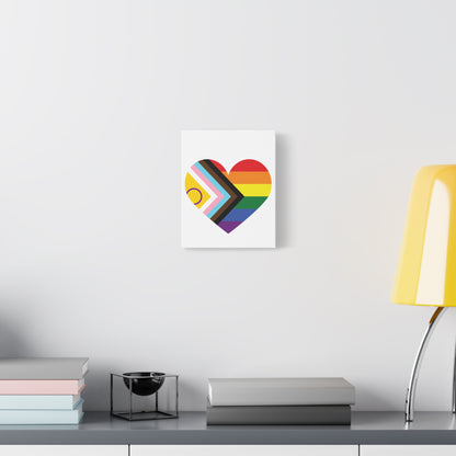 Progress Pride Heart Canvas | LGBTQ+ Wall Art & Home Decor