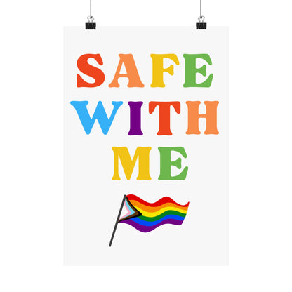 "Safe With Me" Poster | LGBTQ+ Inclusivity & Affirming Wall Art