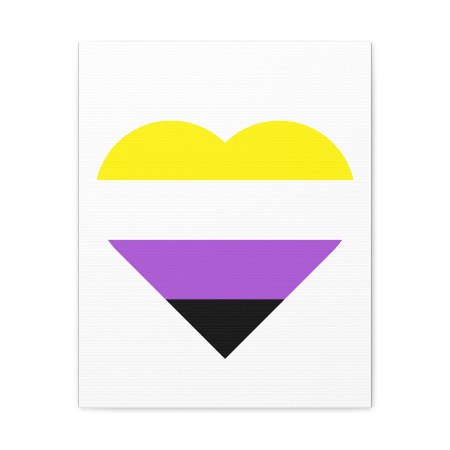 Non-Binary Pride Heart Canvas | LGBTQ+ Wall Art & Home Decor