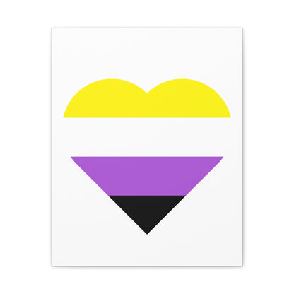 Non-Binary Pride Heart Canvas | LGBTQ+ Wall Art & Home Decor