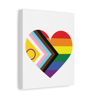 Progress Pride Heart Canvas | LGBTQ+ Wall Art & Home Decor