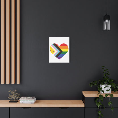 Progress Pride Heart Canvas | LGBTQ+ Wall Art & Home Decor