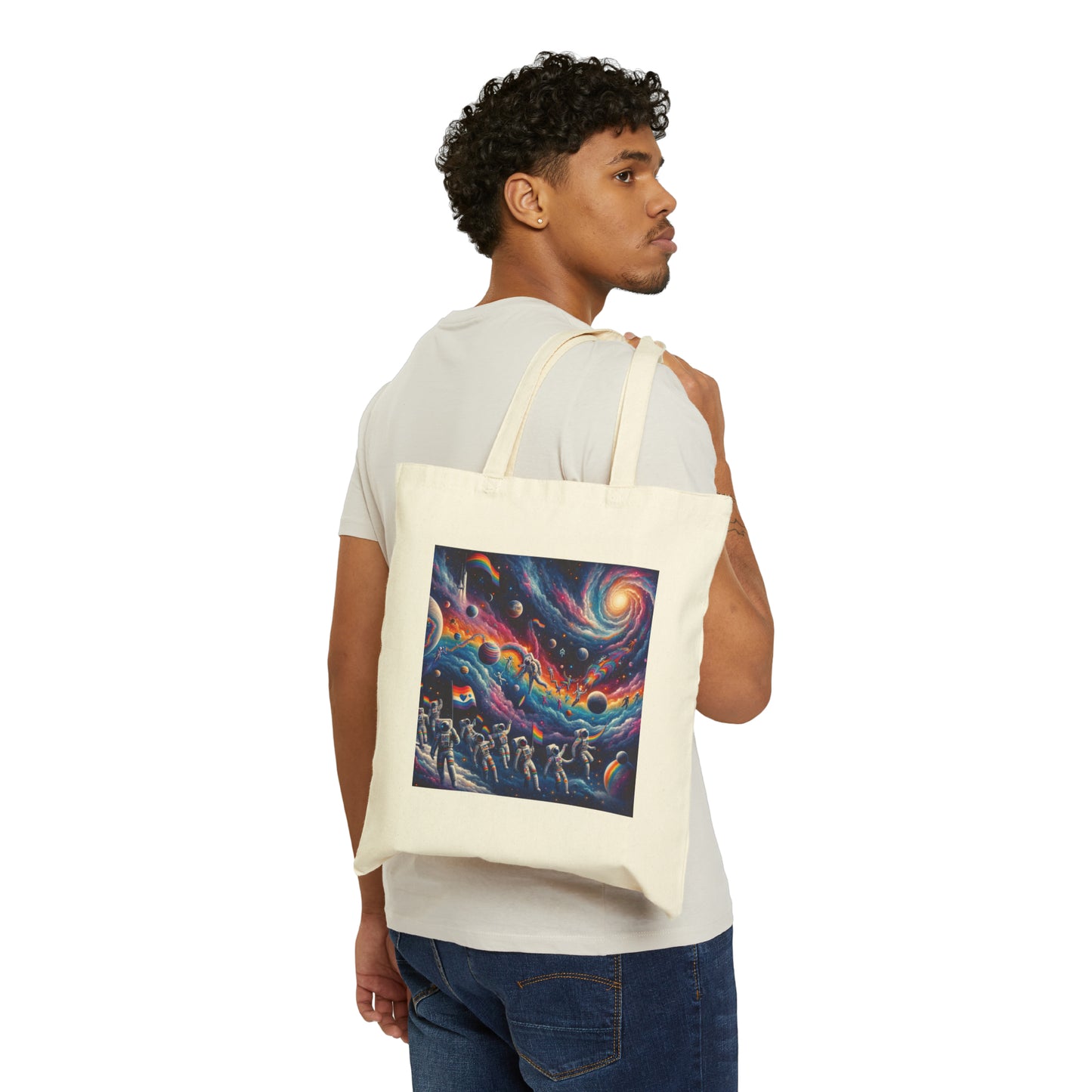 Cotton Canvas Tote Bag (Cosmic Design #1)