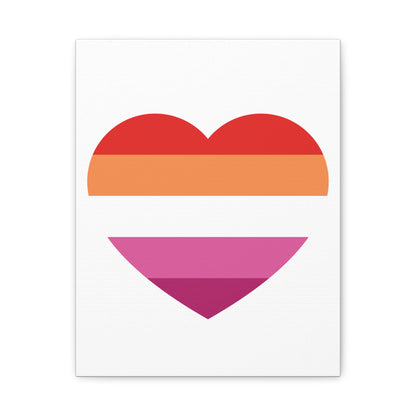 Lesbian Pride Heart - Canvas Wall Art