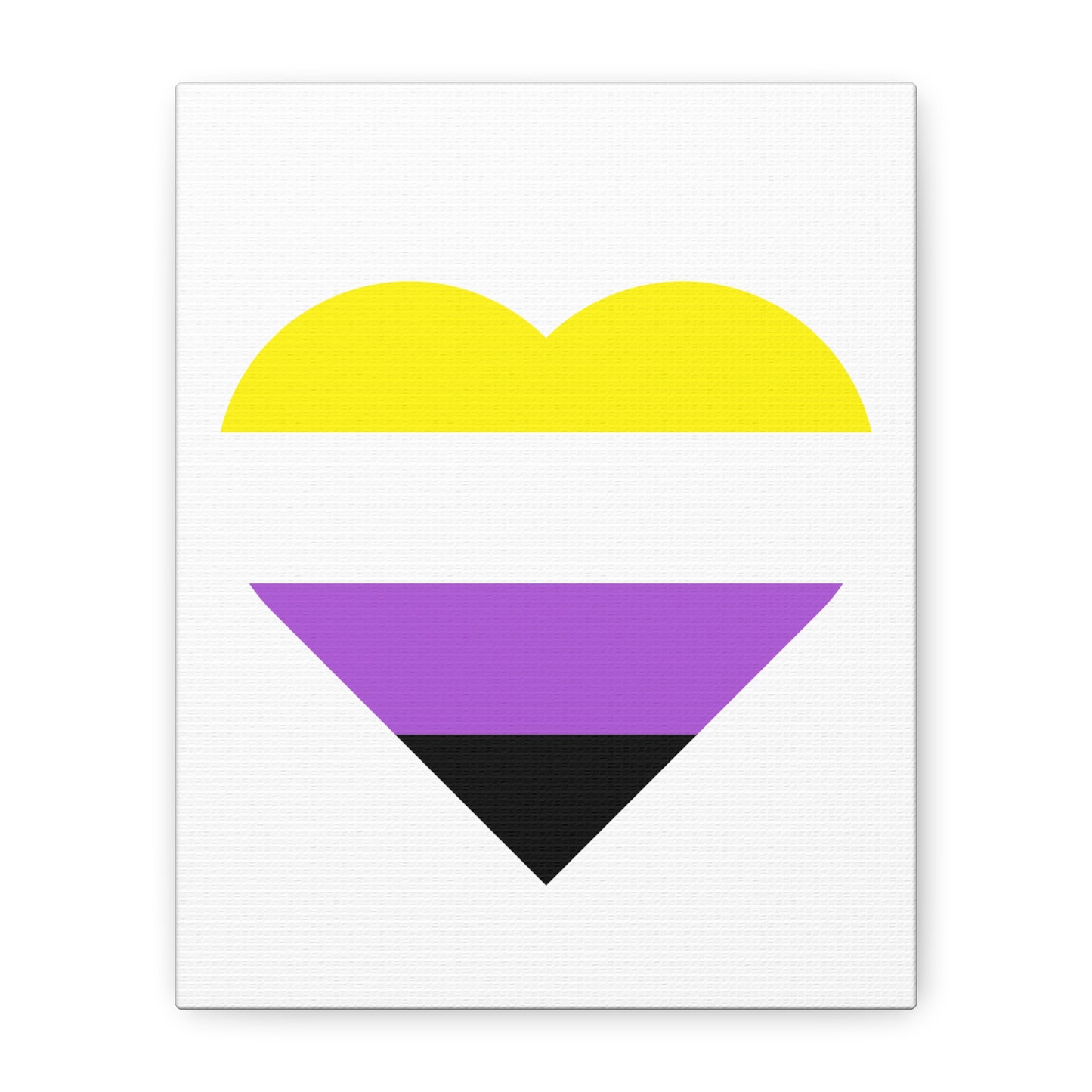 Non-Binary Pride Heart Canvas | LGBTQ+ Wall Art & Home Decor