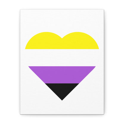 Non-Binary Pride Heart Canvas | LGBTQ+ Wall Art & Home Decor