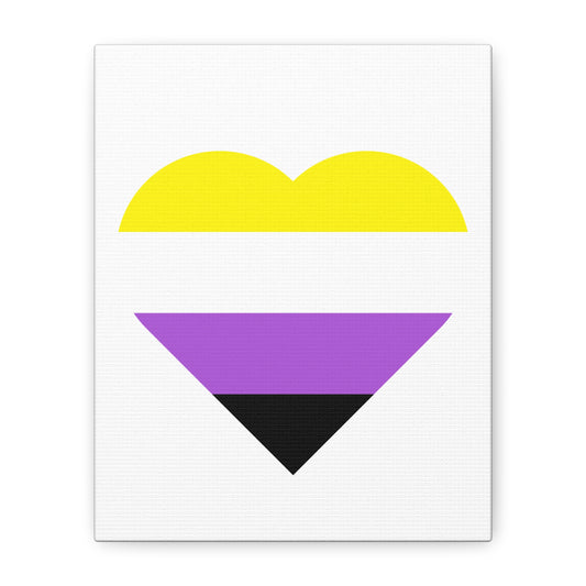 Non-Binary Pride Heart Canvas | LGBTQ+ Wall Art & Home Decor