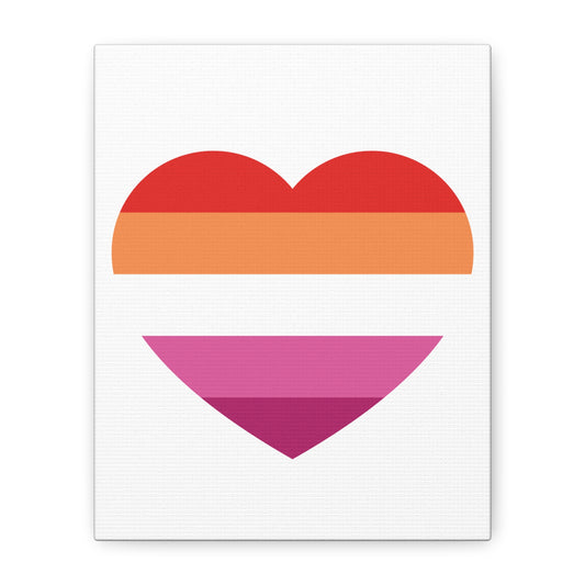 Lesbian Pride Heart - Canvas Wall Art