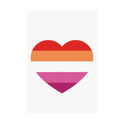 Lesbian Pride Heart Poster | LGBTQ+ Inclusivity & Wall Art