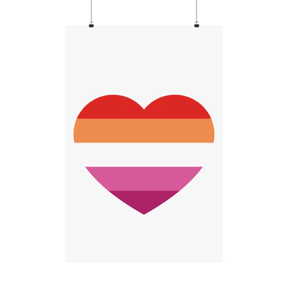 Lesbian Pride Heart Poster | LGBTQ+ Inclusivity & Wall Art