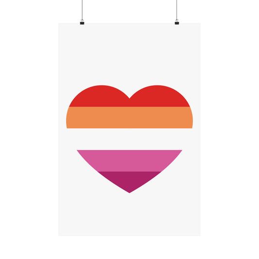 Lesbian Pride Heart Poster | LGBTQ+ Inclusivity & Wall Art