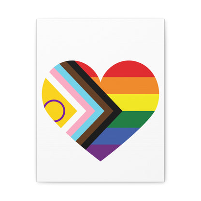 Progress Pride Heart Canvas | LGBTQ+ Wall Art & Home Decor