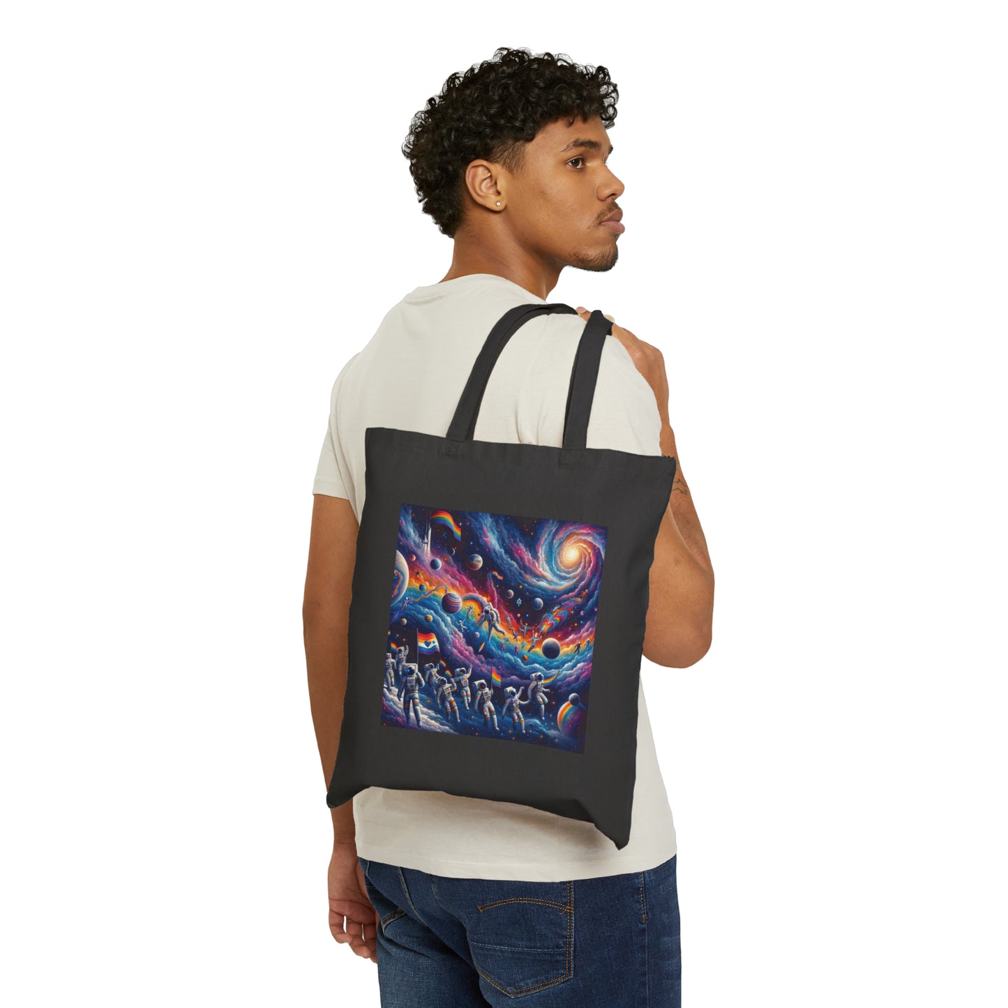 Cotton Canvas Tote Bag (Cosmic Design #1)