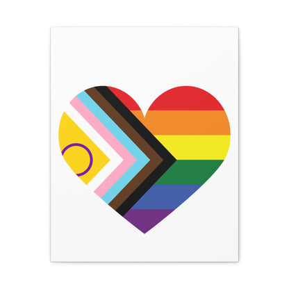 Progress Pride Heart Canvas | LGBTQ+ Wall Art & Home Decor