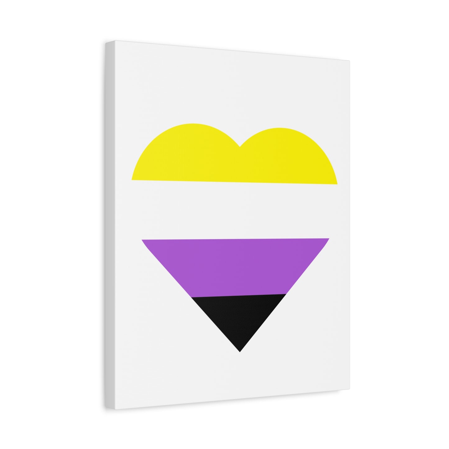 Non-Binary Pride Heart Canvas | LGBTQ+ Wall Art & Home Decor