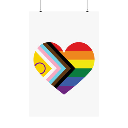 Progress Pride Heart Poster | LGBTQ+ Ally & Inclusivity Wall Art