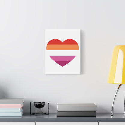 Lesbian Pride Heart - Canvas Wall Art