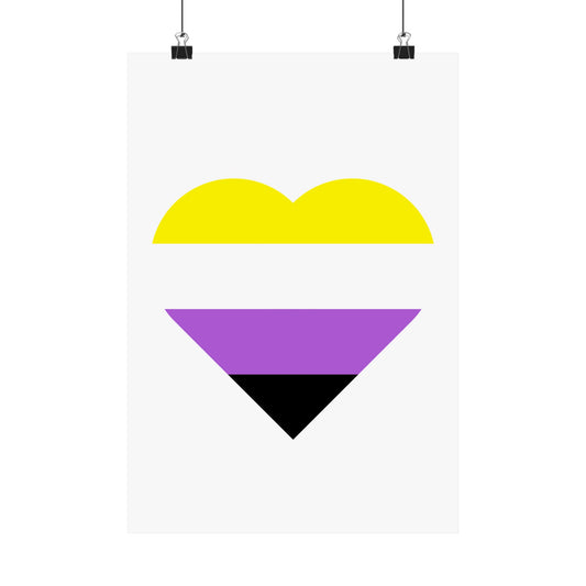 Non-Binary Pride Heart Poster | LGBTQ+ Inclusivity & Wall Art