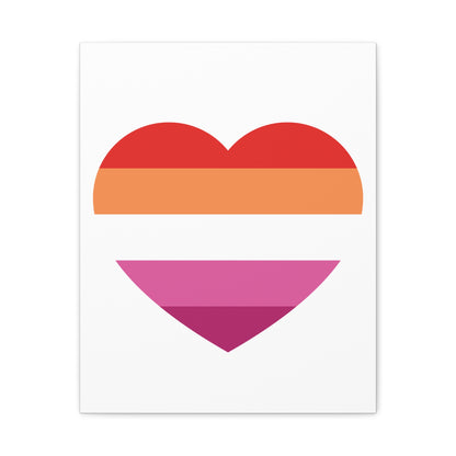 Lesbian Pride Heart - Canvas Wall Art