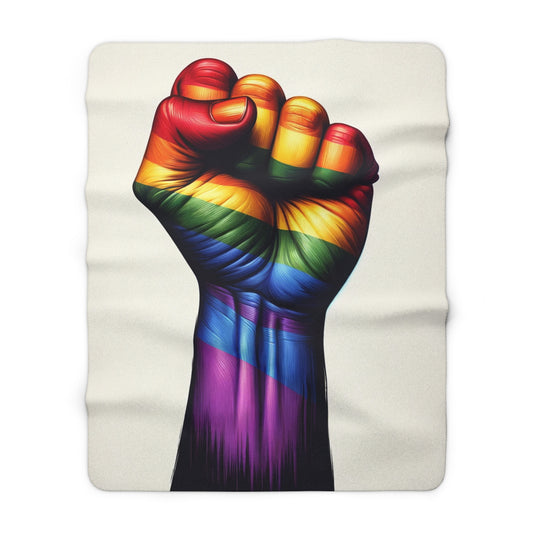 Sherpa Fleece Blanket (Pride Fist)