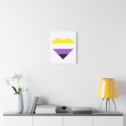 Non-Binary Pride Heart Canvas | LGBTQ+ Wall Art & Home Decor