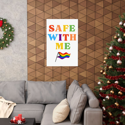 "Safe With Me" Poster | LGBTQ+ Inclusivity & Affirming Wall Art