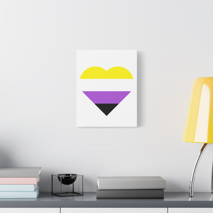 Non-Binary Pride Heart Canvas | LGBTQ+ Wall Art & Home Decor