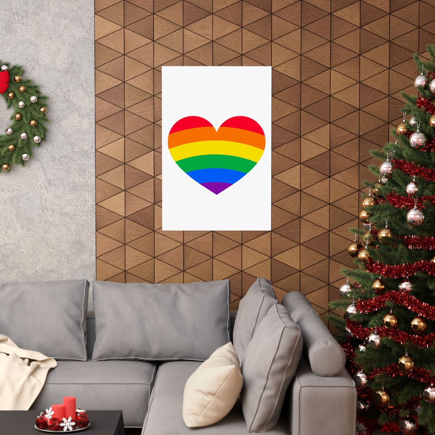 Rainbow Pride Heart Poster | LGBTQ+ Wall Art for Home & Office