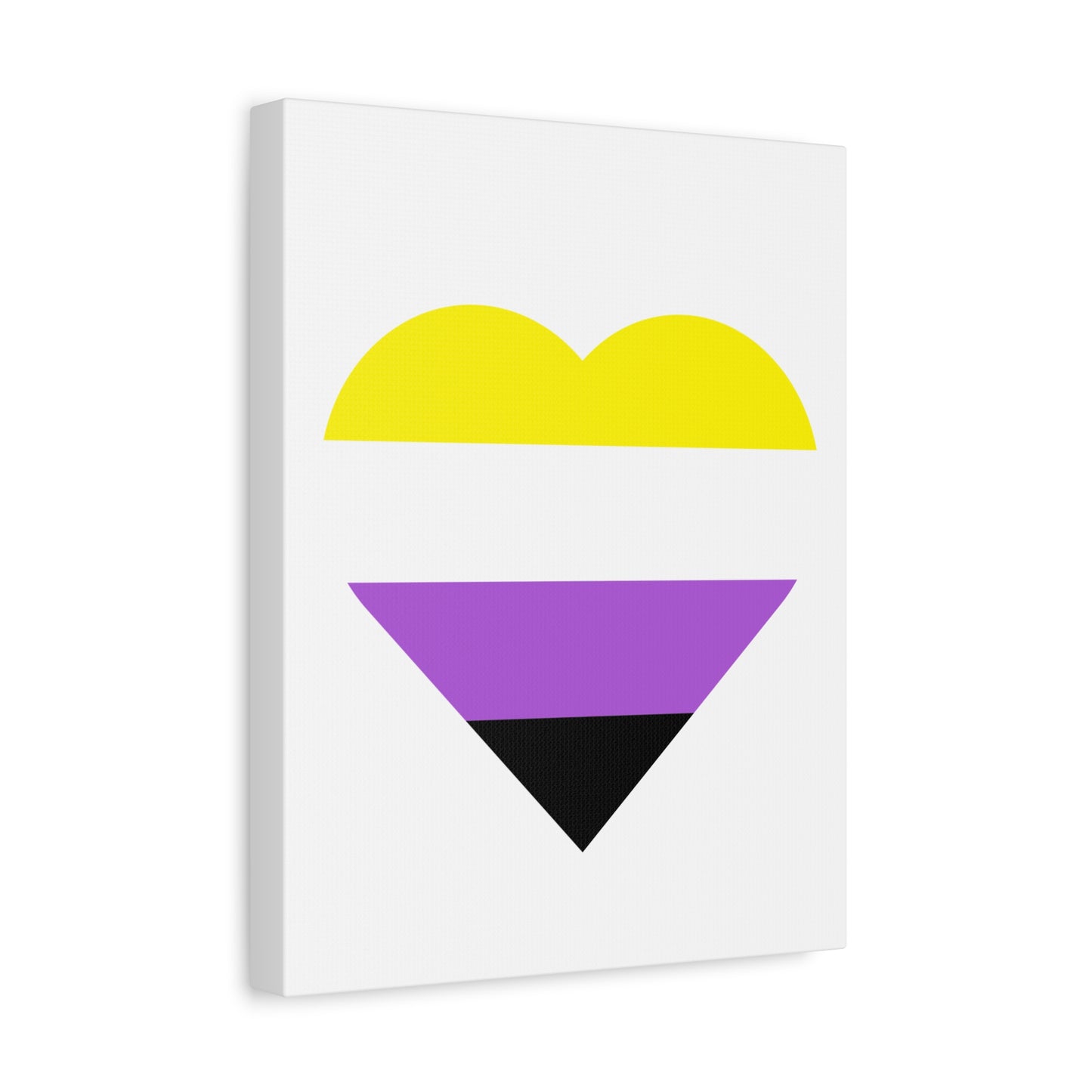 Non-Binary Pride Heart Canvas | LGBTQ+ Wall Art & Home Decor