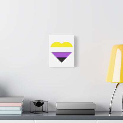 Non-Binary Pride Heart Canvas | LGBTQ+ Wall Art & Home Decor