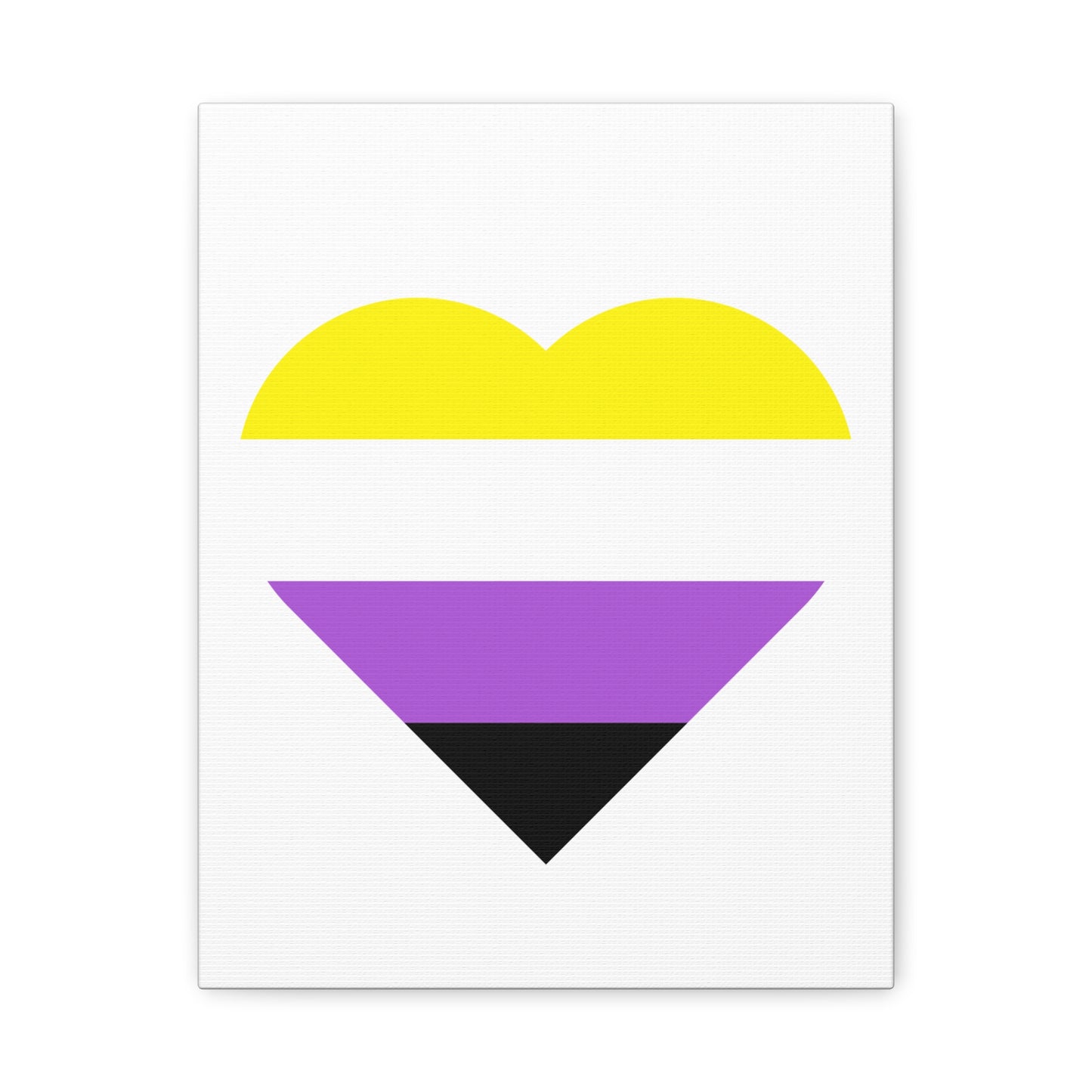 Non-Binary Pride Heart Canvas | LGBTQ+ Wall Art & Home Decor