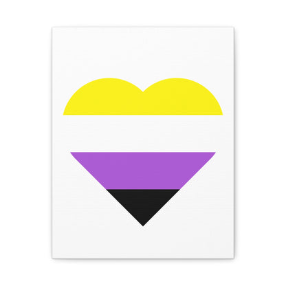 Non-Binary Pride Heart Canvas | LGBTQ+ Wall Art & Home Decor