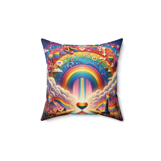 Pride Square Pillow (Rainbow Pride)