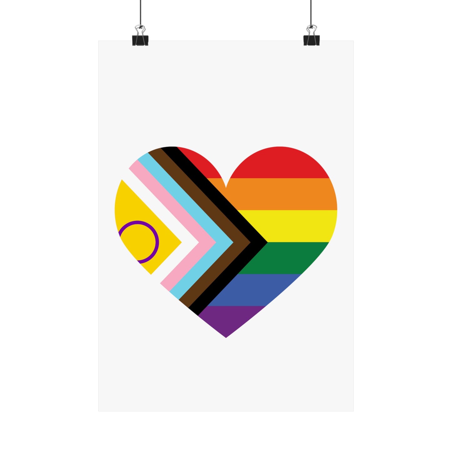 Progress Pride Heart Poster | LGBTQ+ Ally & Inclusivity Wall Art