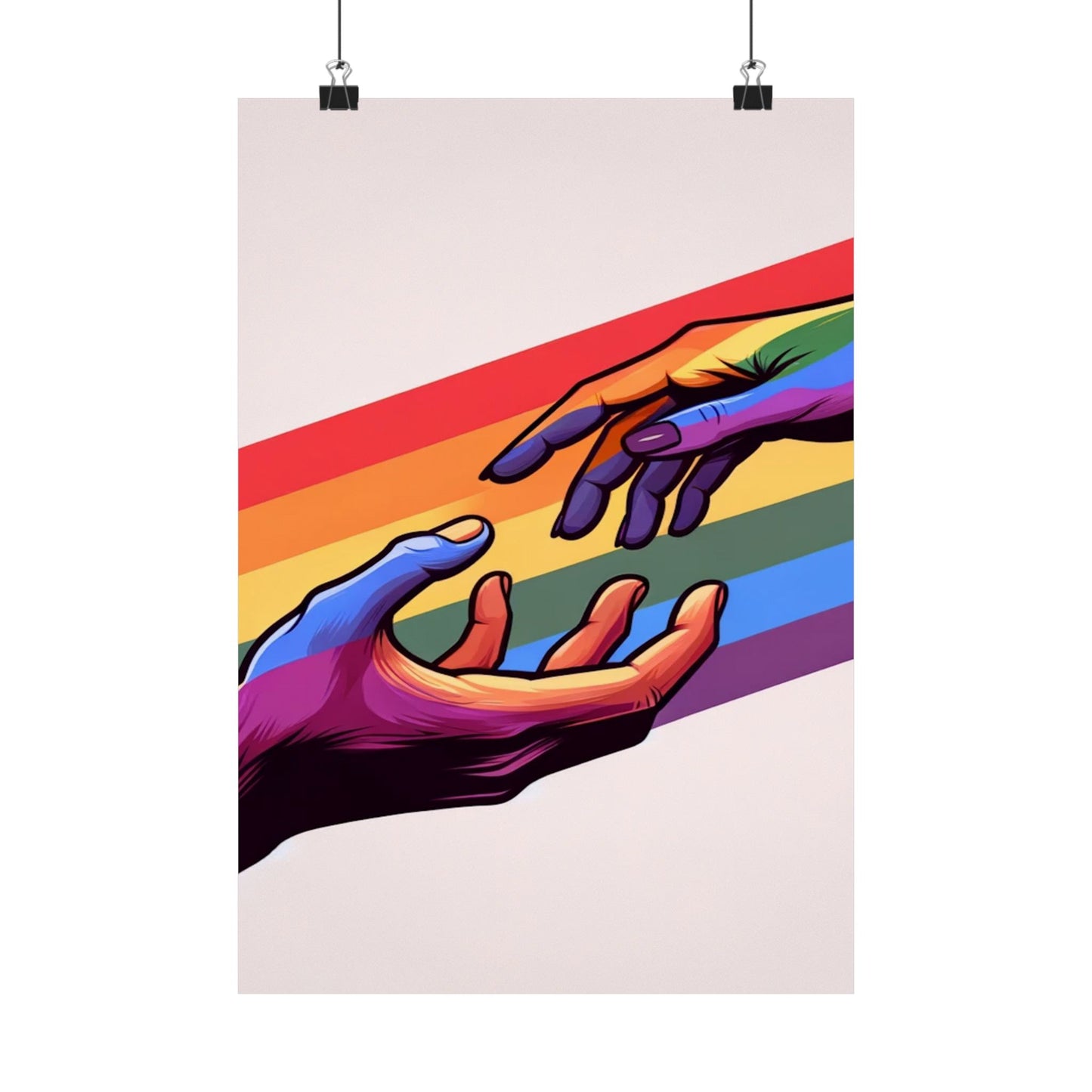 LGBTQIA+ Reaching Hands Print | Unity & Inclusivity Wall Art