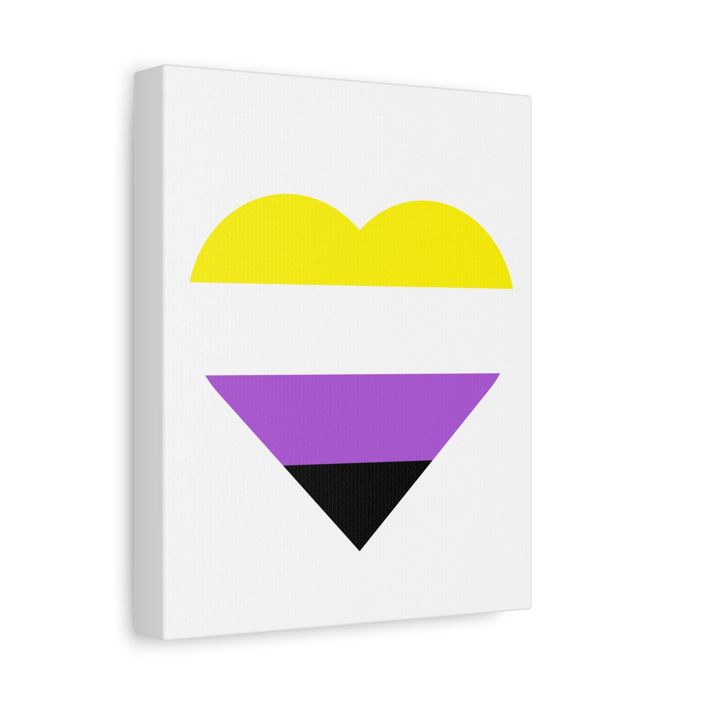 Non-Binary Pride Heart Canvas | LGBTQ+ Wall Art & Home Decor