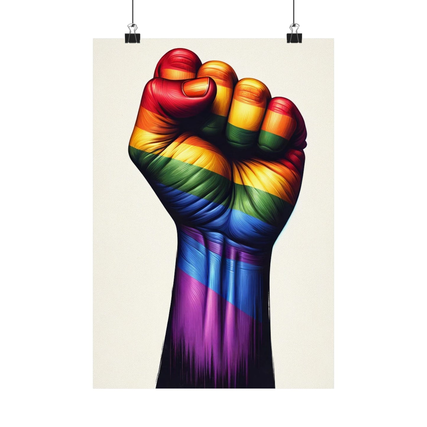 Pride Fist Poster | LGBTQ+ Empowerment & Unity Wall Art | Museum-Grade Print