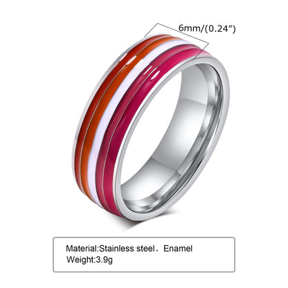 Lesbian Pride Ring Dimensions